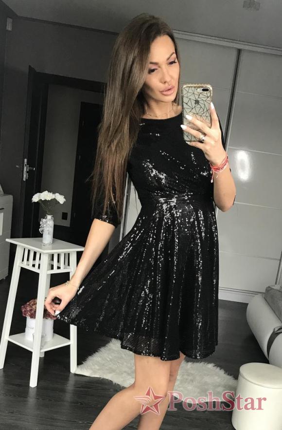 Rausvos spalvos suknelės suknelė juoda 44013-2