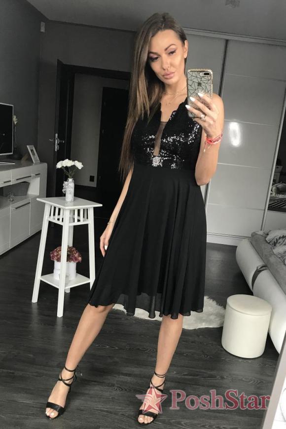 Rausvos spalvos suknelės suknelė juoda 44016-2