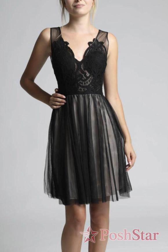 SOKY SOKA DRESS BLACK-NUDE 600016-1