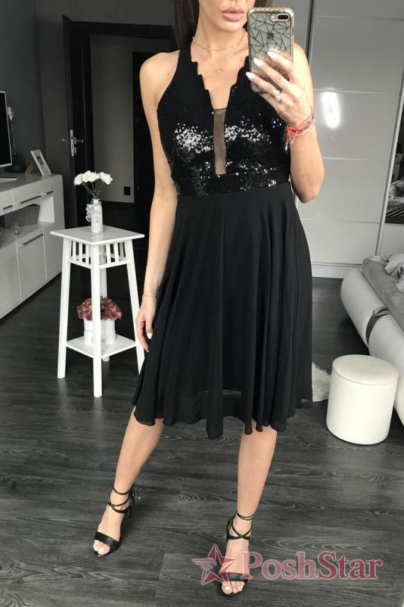 Rausvos spalvos suknelės suknelė juoda 44016-2