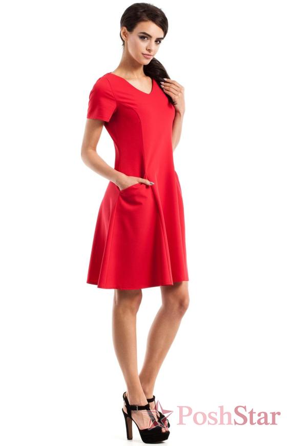 Klasikinė suknelė Milena (Raudona) 42 (XL)