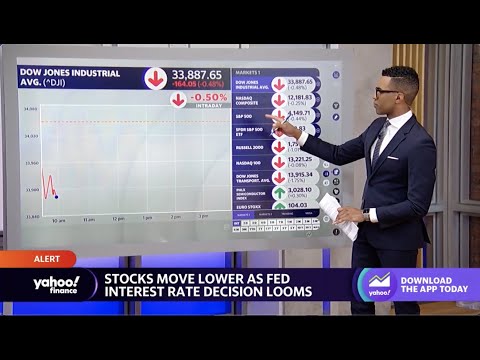 Stocks trade lower as Fed interest rate decision looms