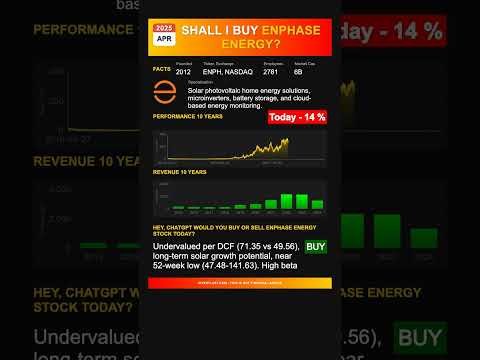 Enphase Energy stock analysis - would ChatGPT buy or sell today? [April 2025]
